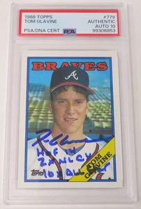 Tom Glavine HOF Signed Autograph 1988 Topps Rookie Card 779 w/3 insc PSA 10 Auto - Picture 1 of 6