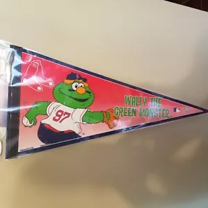 BOSTON RED SOX WALLY THE GREEN MONSTER MLB FELT PENNANT - Picture 1 of 4