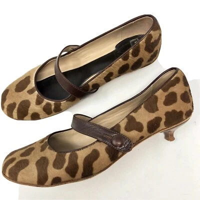 Kate Spade Talla 6 Estampado Animal Pelo de Becerro Piel Gatito Tacones Zapatos Mob Esposa Retro Foto 1 de 4