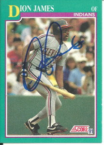 Dion James Cleveland Indians Personally Autographed Card