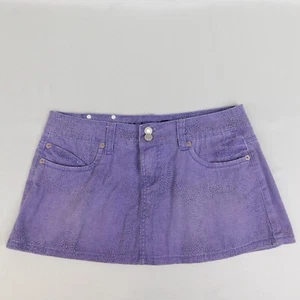 Y2K Rue21 Stretch Cotton Micro Mini Skirt - 9, Purple Python Print #338 - Picture 1 of 7