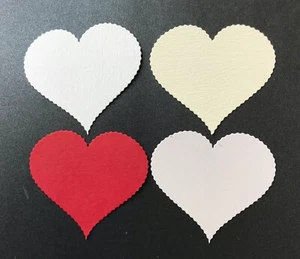 Cuore fustellato extra large deckled borded abbellimento / topper carte pk5 - Foto 1 di 4