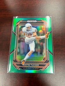 2023 Panini Prizm Draft Picks Green Prizm #62 Justin Tucker Mint Condition!!!