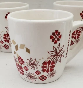 Starbucks Kaffeebecher 4er Set Weihnachtsstern 11 oz Holiday Collectible 2013 Blumen - Bild 1 von 5