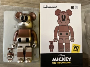 Mickey Mouse Medicom Bearbrick Undefeated Exclusive 90 Years Exhibit 400% & 100% - Picture 1 of 7