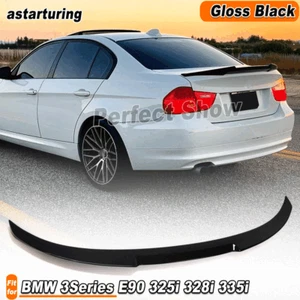 For BMW 3Series E90 325i 328i 335i 2006-2012 Gloss Black Rear Trunk Spoiler Wing - Picture 1 of 13