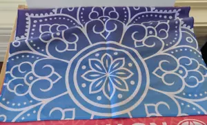 Yoga Towel Mat-24" x 68" Multi Color Lotus Fitted Corners NEW Sweat Absorbent - Picture 1 of 7