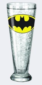 Batman Bat Logo Clear Acrylic Double Walled Freezer Pilsner Glass NEW UNUSED - Picture 1 of 1