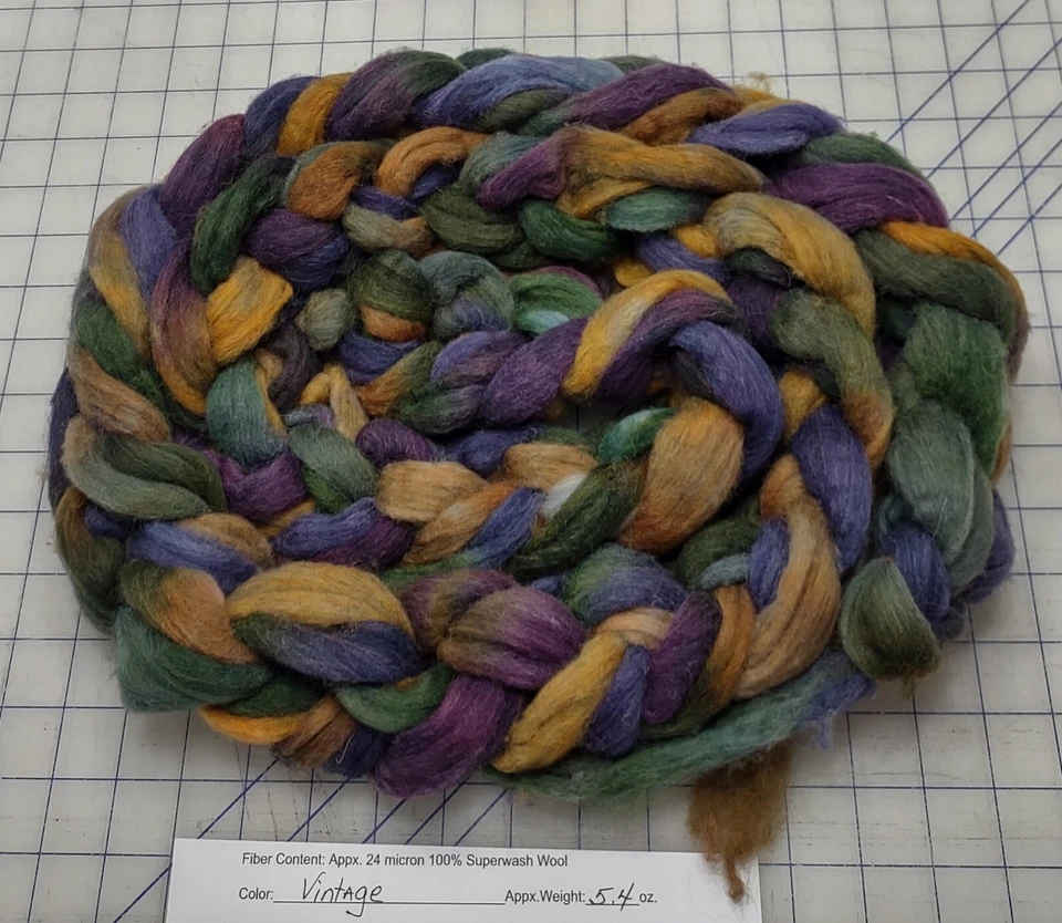 Superwash Wool Sliver Roving Spinning Handpainted USA NWT Vintage - Image 1 of 1