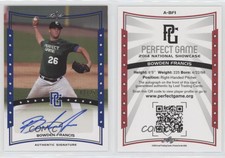 2014 Leaf Perfect Game Showcase Auto Blue /25 Bowden Francis #A-BF1 Auto