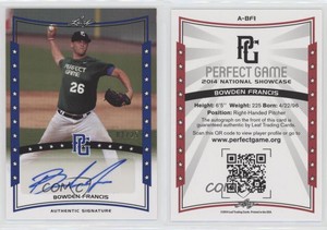 2014 Leaf Perfect Game Showcase Auto Blue /25 Bowden Francis #A-BF1 Auto