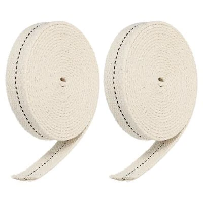 Algodón Aceite Lámpara Mecha 3/4" Ancho 3 Metros con Negra Puntada, 2 Rollos - Imagen 1 de 4