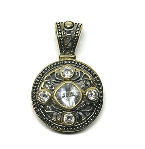 PREMIER DESIGNS Klar Weiß CZ Enhancer Slider Anhänger Charm Silber Ton Gold - Bild 1 von 4