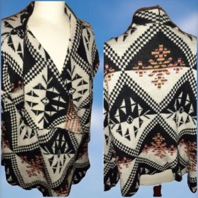 Icy L/large Navajo tribal Native Aztec Southwest open cascade cardigan  - Image 1 of 4