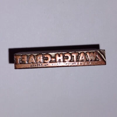 Watch-Craft Printers Letterpress Block Vintage Watch Craft Patent  - Image 1 of 4