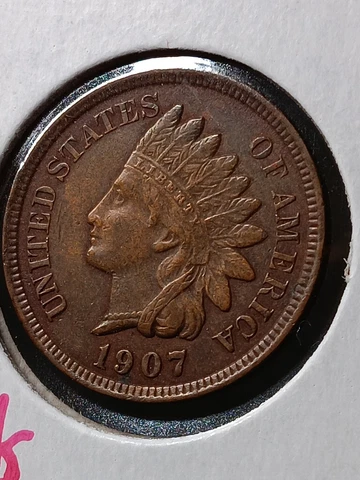1907  Indian Head Cent Penny, Choice AU J_230 Cover
