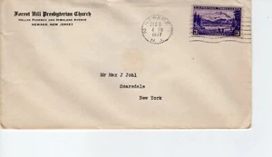 FOREST HILL PRESBYTERTIAN CHURCH, NEWARK, NEW JERSEY  1937    FDC8155 - Picture 1 of 1