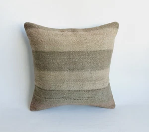 Funda de almohada vintage Kilim Pillow Boho 16x16 en almohada tejida a mano - Imagen 1 de 9