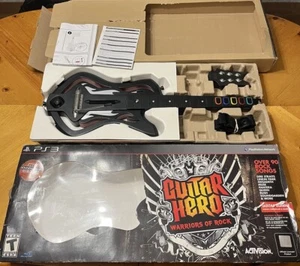 PS3 Guitar Hero Warriors of Rock Guitar, Black Strap, Box. NO Dongle. TESTED - Picture 1 of 4