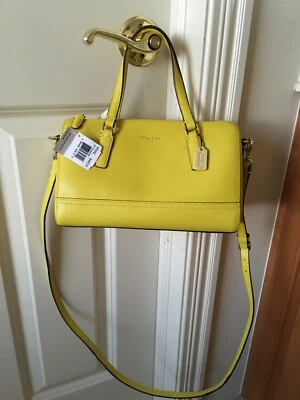 Новый с Ярлыками Saffiano кожи тренер через плечо мини сумка, медоносная пчела/желтый шикарный РЕДКАЯ - Изображение 1 из 4