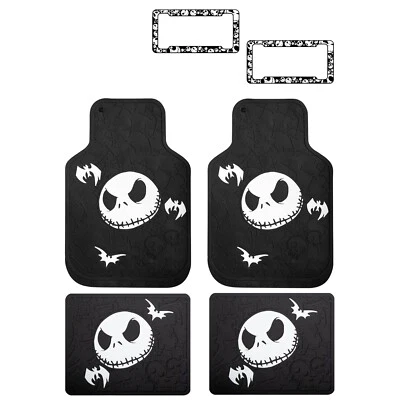 6pc Nightmare before Christmas Car Truck Rubber Floor Mats License Plate Frame Foto 1 de 4