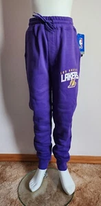 Los Angeles Lakers NBA Basketball Boys Purple Printed Fleece Track Pants Size 12 - Picture 1 of 5