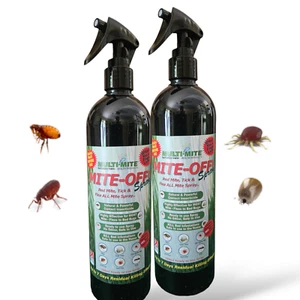 Flea Spray & ALL Mites Killer Organic MITE OFF 2 X 500ml Sprays - MULTI-MITE - Picture 1 of 7