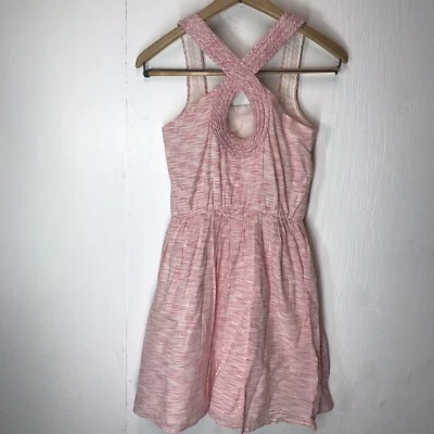 NEW Modcloth Doe & Rae Women's Pink Sleeveless Dress Braided Fit & Flare Small - Image 1 of 4