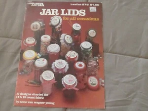 1983 LEISURE ARTS leaflet # 278 jar lids crossstitch - Picture 1 of 3
