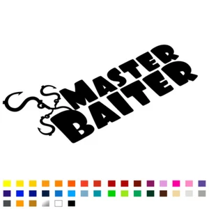 Master Baiter Funny Sticker Decal For Car Van Caravan Window Bumper Fisherman - Picture 1 of 2