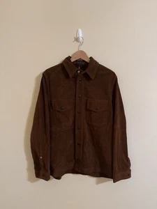 Drake’s London New Roughout Suede Overshirt Jacket Brown 38 - Picture 1 of 8