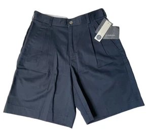 liz claiborne women cotton pleated Shorts high waist Size 6 Navy Preppy - Picture 1 of 12