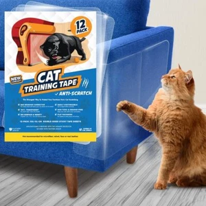 Cat Scratch Deterrent Tape 12 Clear Sheets Furniture Protector Anti Scratch G... - Picture 1 of 7