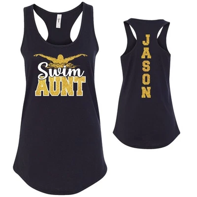 Camiseta sin mangas personalizada con brillo equipo de natación tía siguiente nivel ajustada espalda deportiva tía de natación Foto 1 de 4