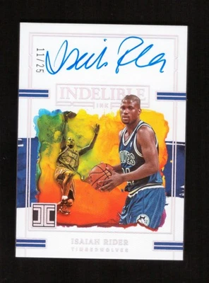2022-23 Panini Impeccable Isaiah Rider Indelible Ink Auto Holo Silver 11/25 - Image 1 of 2