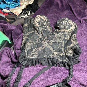 VICTORIA'S SECRET Vintage 1999 Corsé Bordado Y2K Encaje Bustier Sujetador Top 38B - Imagen 1 de 17