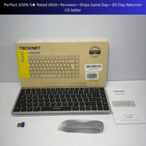 Tecknet TK-KB006 Bluetooth Keyboard Rechargeable Ultra Slim Full Size Wireless - Picture 1 of 8