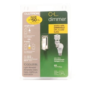 Lutron Kippschalter LED + Dimmschalter 150 Watt LED einpolig/3-fach TGCL-153PH-LA - Bild 1 von 2