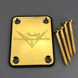 Fender Custom Shop Neck Plate for Telecaster Stratocaster Guitar Chrome & Gold🎸 - Picture 1 of 45