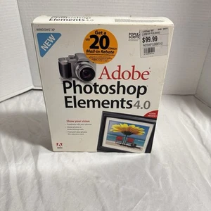 Adobe Photoshop Elements 4.0 Windows XP Full Retail Version w/ Manual & Key - Afbeelding 1 van 5