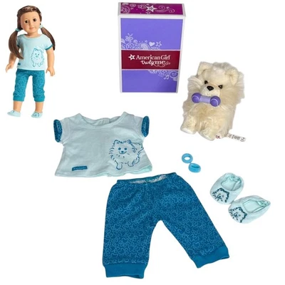 Pijama y pantuflas para perros American Girl Pomerania Top Pantalones Hueso Mascota Juguete Banda para el pelo Foto 1 de 4