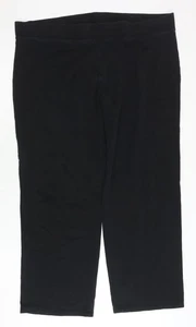 Marks and Spencer Women's Black Cotton Trousers Size 20 - Picture 1 of 12