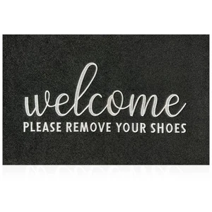 Welcome Mat Outdoor Please Remove Your Shoes Doormat Non Slip Indoor Front Do... - Picture 1 of 7