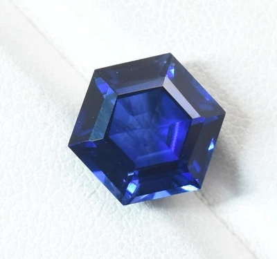 Синий сапфир шестиугольной формы россыпью драгоценный камень 6 мм до 12 мм сапфир корунд камень - Изображение 1 из 4