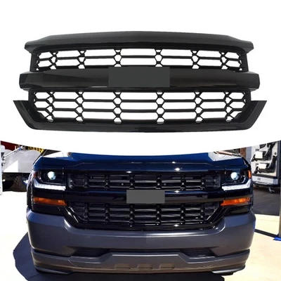 Parachoques delantero superior negro para Chevrolet Silverado 1500 2016-2018 84046156 Foto 1 de 4