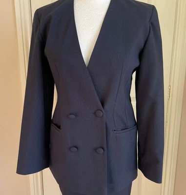 Vintage Dorothy Perkins classic navy pencil skirt 2 piece suit size 10 - Image 1 of 4