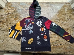 SUPER FLY POLO RALPH LAUREN preppy collegiate hoodie with patches, boys 10-12 - Picture 1 of 15