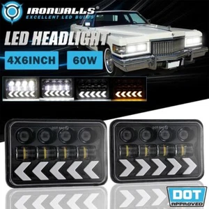 Par de faros LED Hi-Lo DRL intermitente dinámico para Cadillac Fleetwood 1975-86 - Imagen 1 de 12