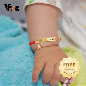 Personalized Name Birthdate Bracelets A-Z Initial Letter Bracelet Gift to Girls - Picture 1 of 45