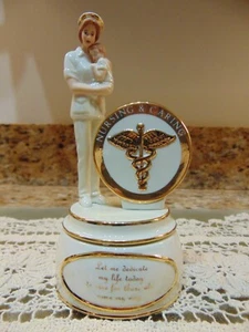 Ardleigh Elliott "Care Giving" Nursing & Caring Porcelain Music Box A 1884 - Picture 1 of 6